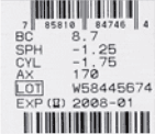 Contact lenses - your prescription is on the contact lens box